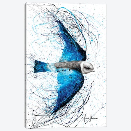 Blue Bird Listener Canvas Print #VIN299} by Ashvin Harrison Canvas Artwork
