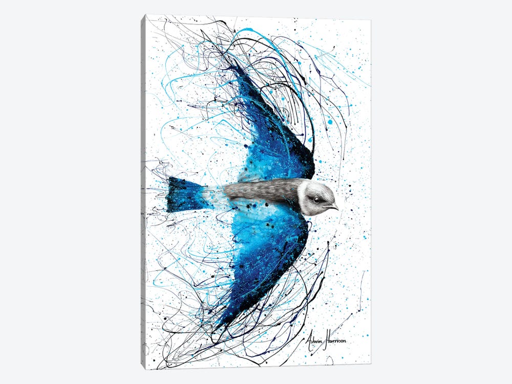 Blue Bird Listener 1-piece Canvas Print