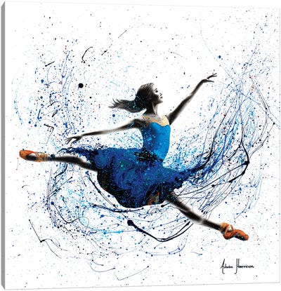 Blue Season Ballerina Canvas Art Print - Dancer Art