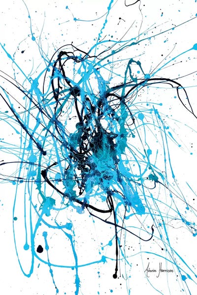 Teal Abstract Art: Moving Forward by Ashvin Harrison