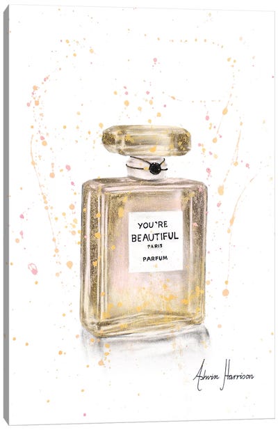 Beautiful Perfume Canvas Art Print - Hyper-Realistic & Detailed Drawings