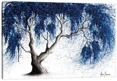 Blue Dream Tree Canvas Art Print - Hyper-Realistic & Detailed Drawings