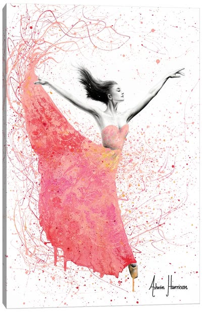 Rose Petal Dance Canvas Art Print - Dancer Art