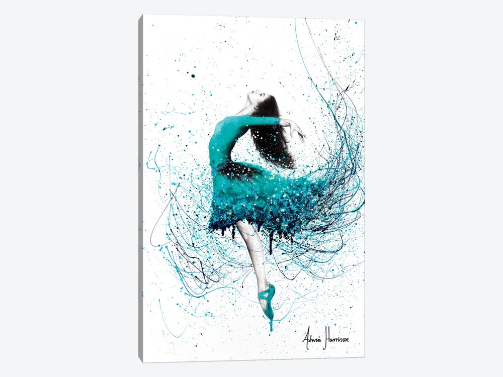 Turquoise Ocean Dancer by Ashvin Harrison 1-piece Canvas Art