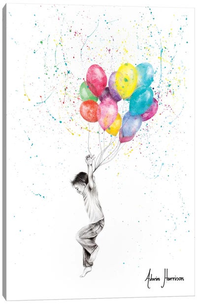 Joy Of Balloon Boy Canvas Art Print - Balloons