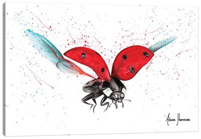 Lady Bug Bliss Canvas Art Print - Ladybug Art