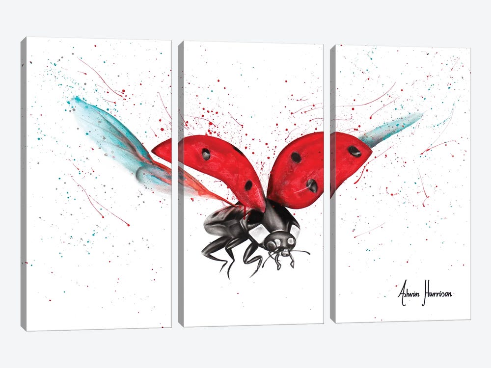 Lady Bug Bliss by Ashvin Harrison 3-piece Canvas Print