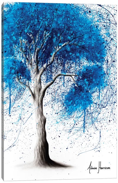 Ocean Sound Tree Canvas Art Print - Pantone 2020 Classic Blue