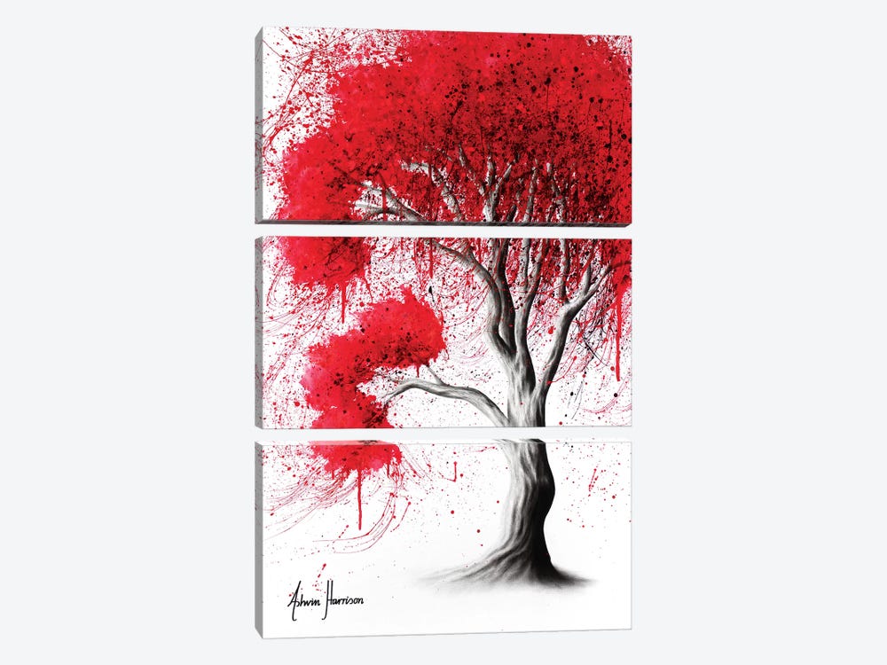 Scarlet Fall Tree by Ashvin Harrison 3-piece Canvas Art