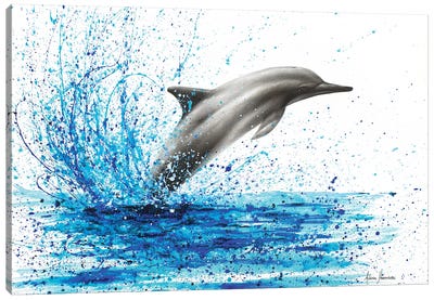 Holiday Feeling Canvas Art Print - Dolphin Art