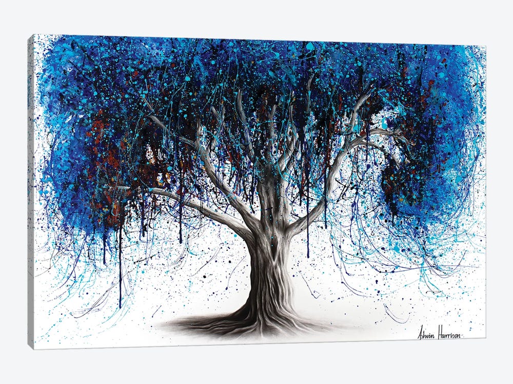 Blue Moonlight Tree by Ashvin Harrison 1-piece Canvas Print