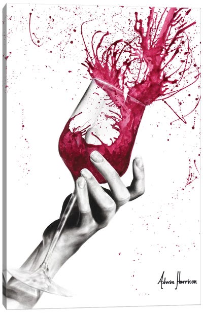 Wine Twirl Canvas Art Print - Wine Art