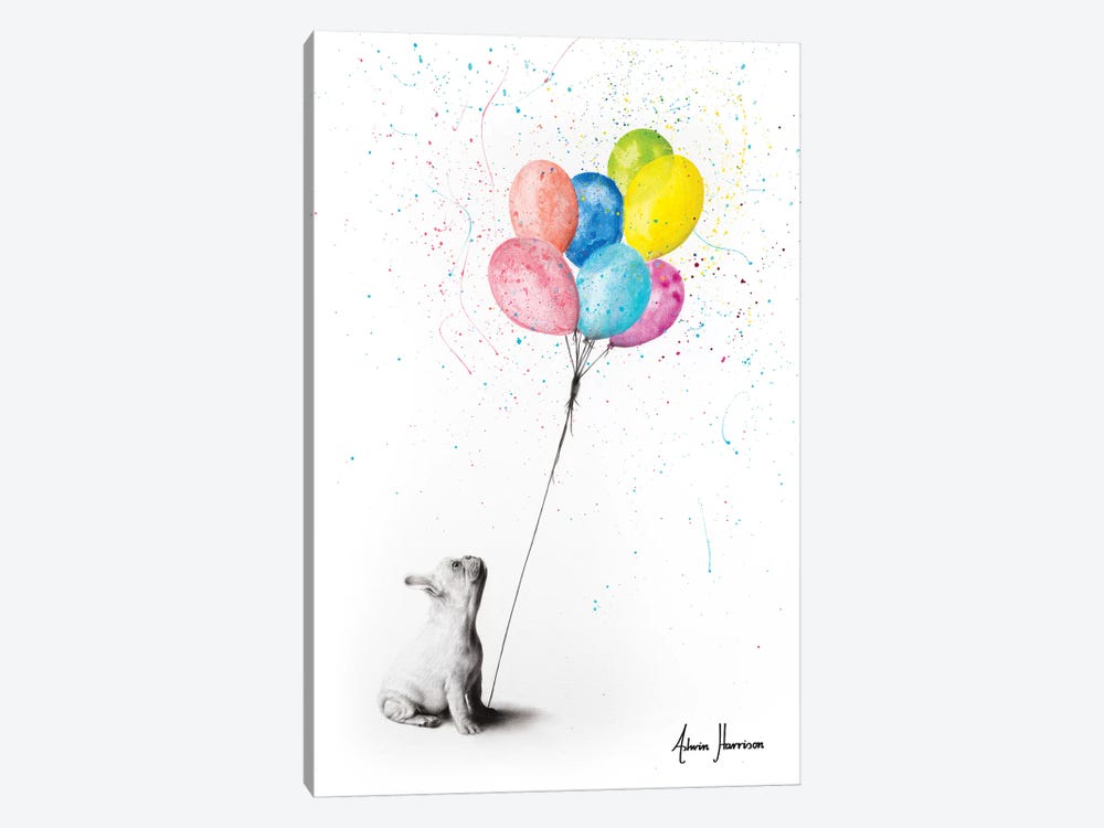 The French Bulldog And The Balloons by Ashvin Harrison 1-piece Art Print