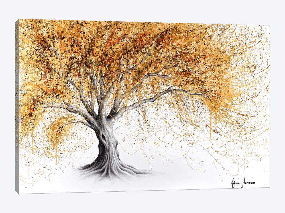 Golden Glow Tree by Ashvin Harrison 1-piece Canvas Artwork