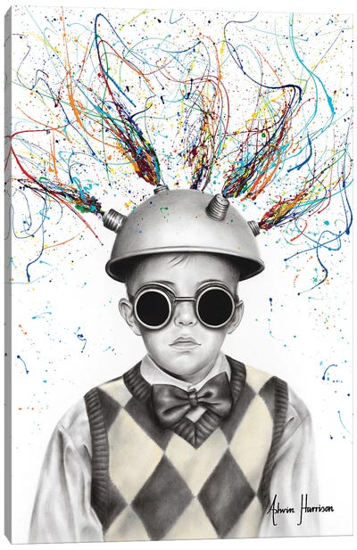 The Ideas Boy Canvas Art Print - Hyper-Realistic & Detailed Drawings