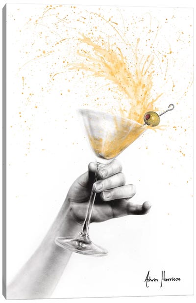 Shaken Martini Canvas Art Print - Liquor Art