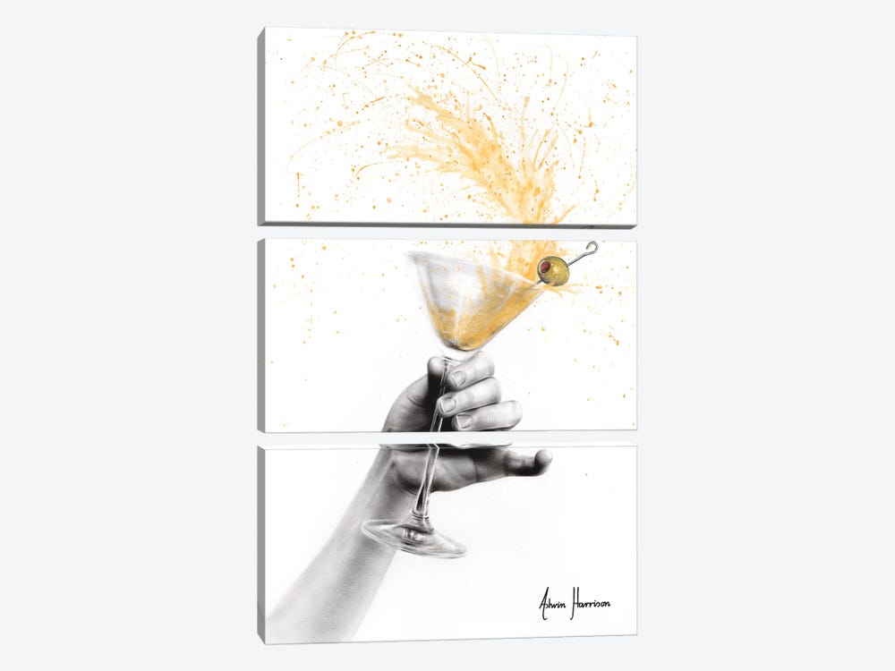 Shaken Martini by Ashvin Harrison 3-piece Canvas Wall Art