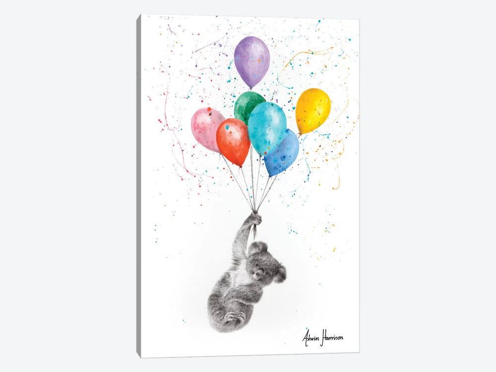 The Koala And The Balloons by Ashvin Harrison 1-piece Canvas Artwork