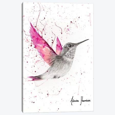 Magenta Rose Bird Canvas Print #VIN466} by Ashvin Harrison Canvas Artwork