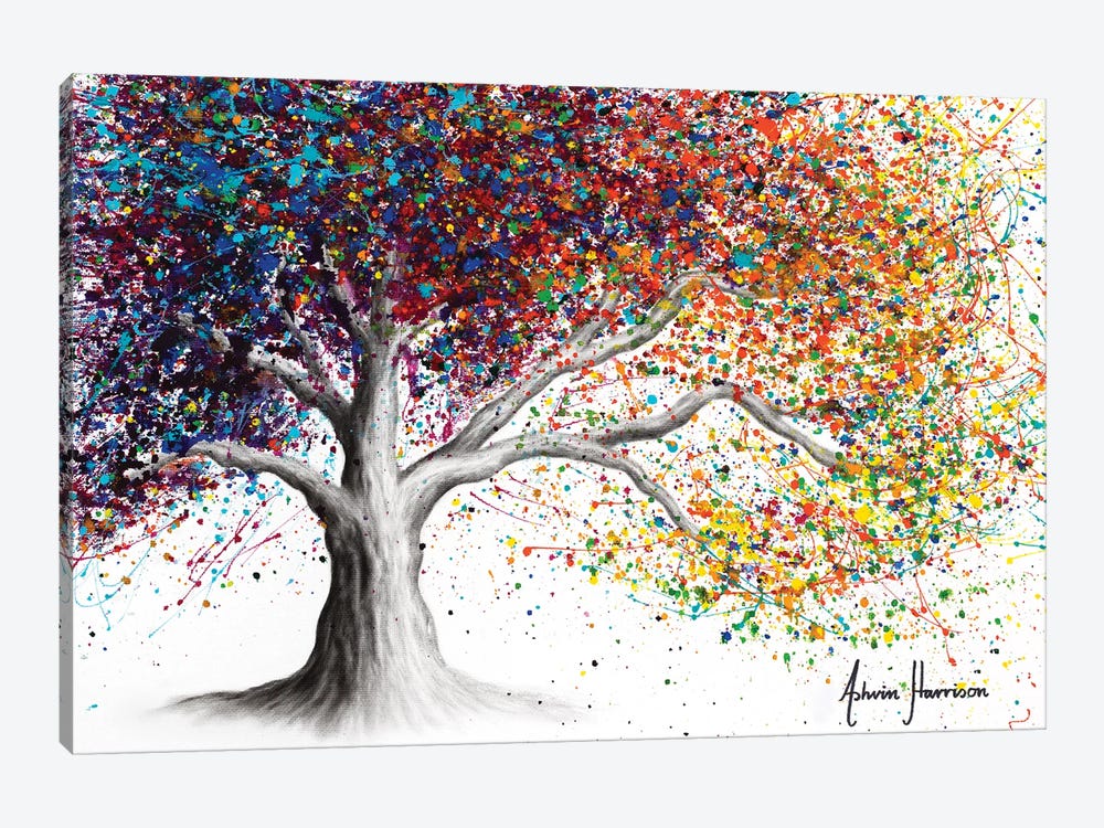 Tree of Life Print bright colours nature print colourful rainbow tree art