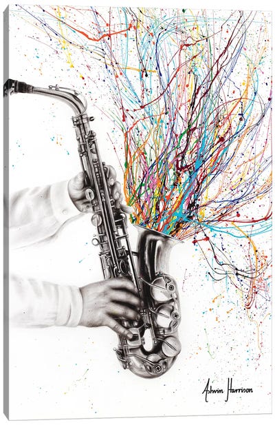 The Jazz Saxophone Canvas Art Print - Hand Drawings & Sketches