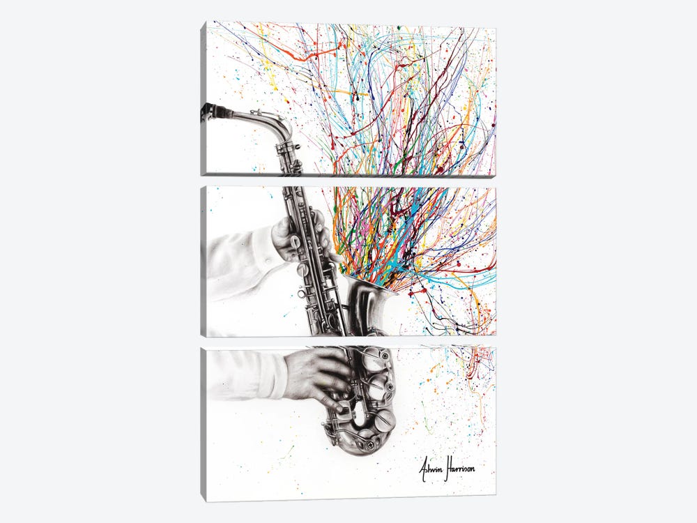 The Jazz Saxophone by Ashvin Harrison 3-piece Canvas Art Print