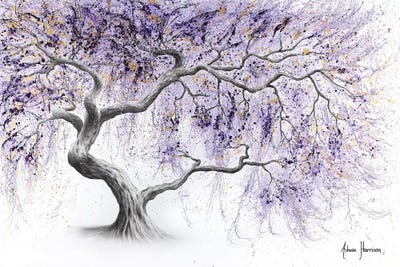 Purple Prosperity Tree by Ashvin Harrison multi panel art