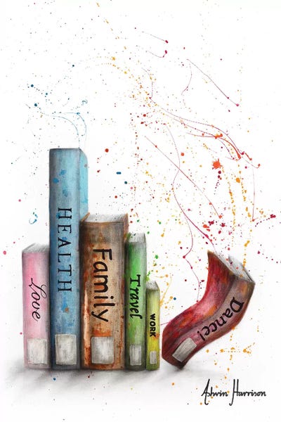 Life Dance Books by Ashvin Harrison framed canvas print