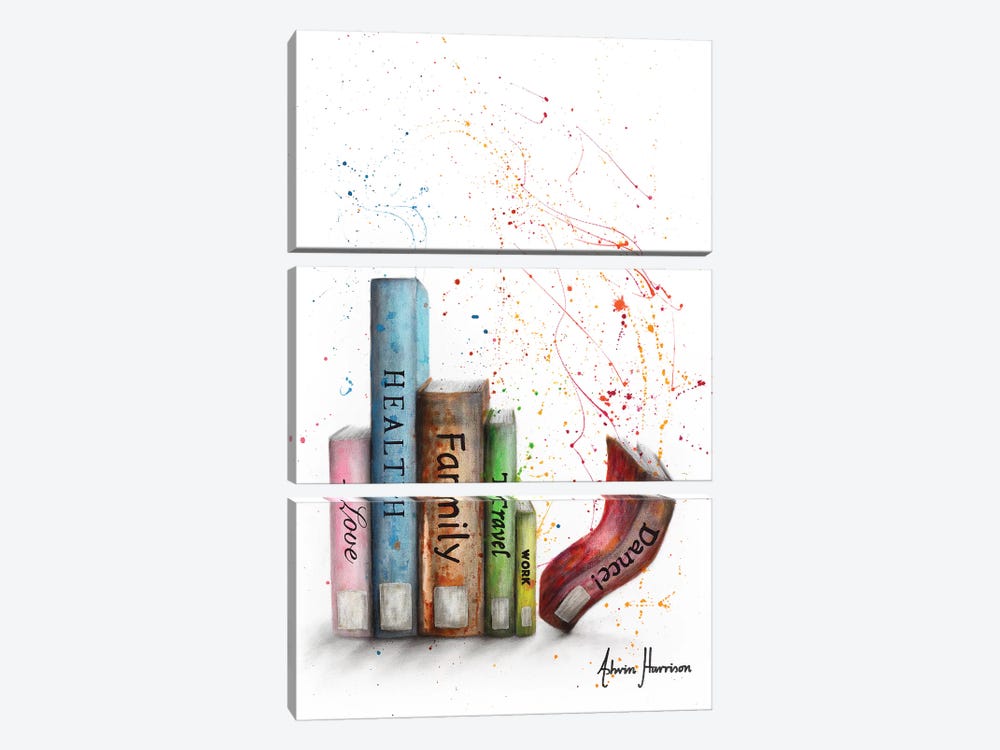 Life Dance Books by Ashvin Harrison 3-piece Canvas Art Print