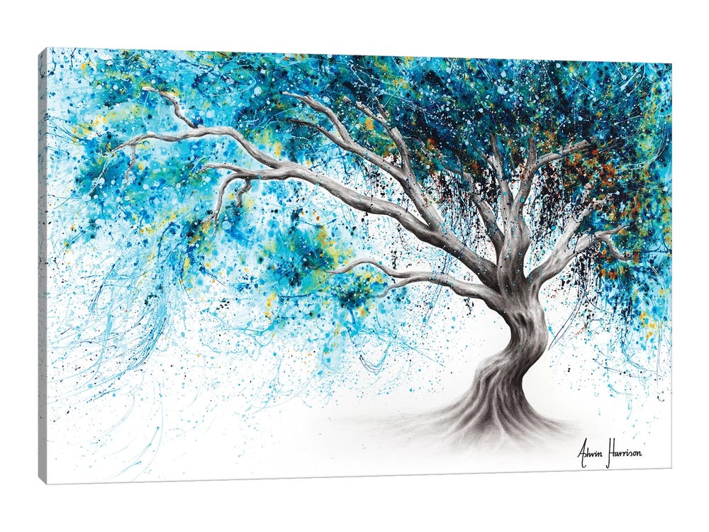 Blue Crystal Dream Tree Canvas Artwork by Ashvin Harrison