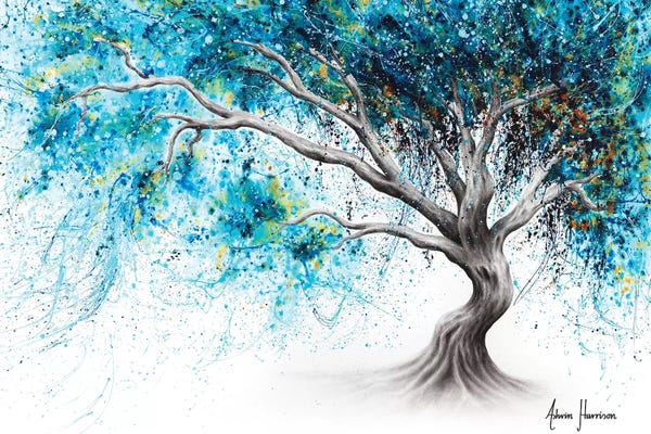 Hyper-Realistic & Detailed Drawings: Blue Crystal Dream Tree by Ashvin Harrison