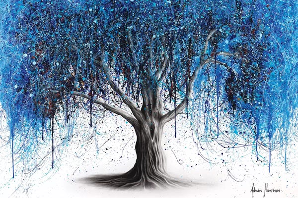 Contemporary Fine Art: Blue Midnight Tree by Ashvin Harrison