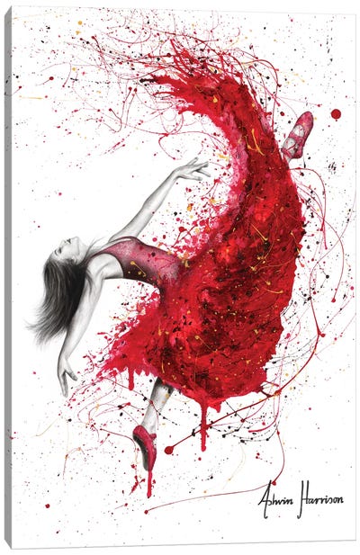 Contemporary Passion Ballerina Canvas Art Print - Ballet Art