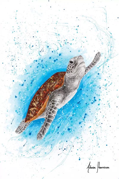 Reptiles & Amphibians: Happy Sea Turtle by Ashvin Harrison