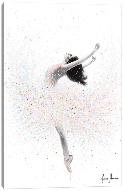 Snow Lake Ballerina Canvas Art Print