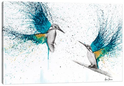 Kingfisher Memories Canvas Art Print - Hyper-Realistic & Detailed Drawings