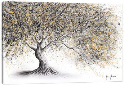 Golden Onyx Tree Canvas Art Print - Hyper-Realistic & Detailed Drawings