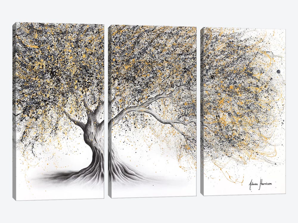 Golden Onyx Tree by Ashvin Harrison 3-piece Canvas Print