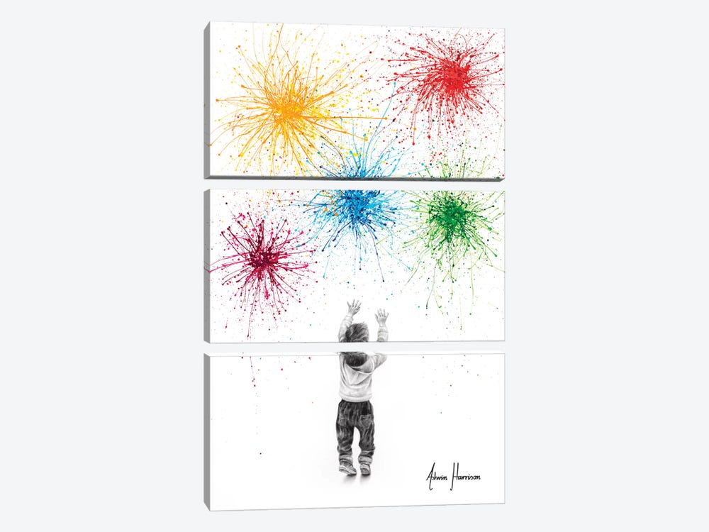 Youthful Happiness by Ashvin Harrison 3-piece Canvas Print