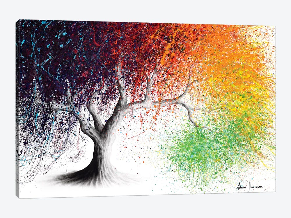Rainbow Season Tree 1-piece Canvas Print