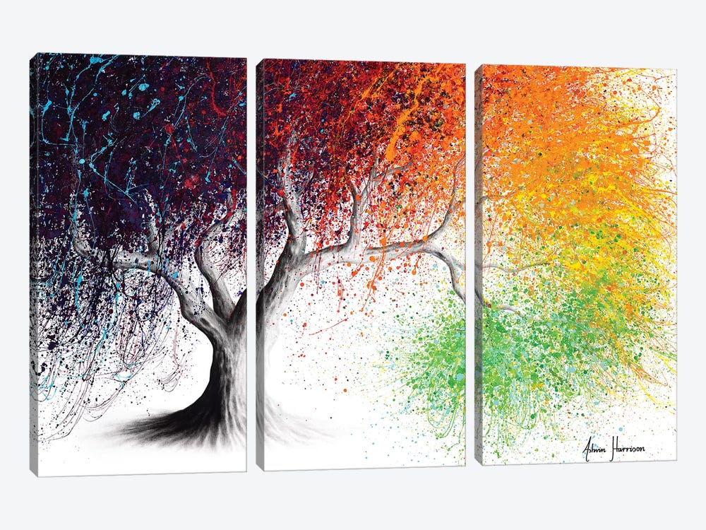 Rainbow Season Tree by Ashvin Harrison 3-piece Art Print