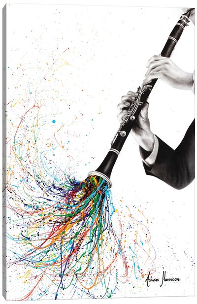 A Clarinet Tune Canvas Art Print - Hand Drawings & Sketches