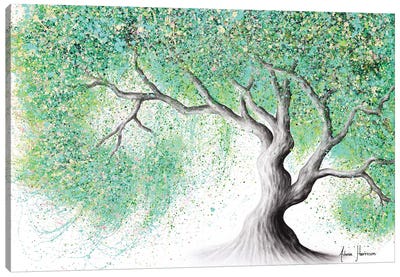 Jade Blossom Tree Canvas Art Print - Hyper-Realistic & Detailed Drawings