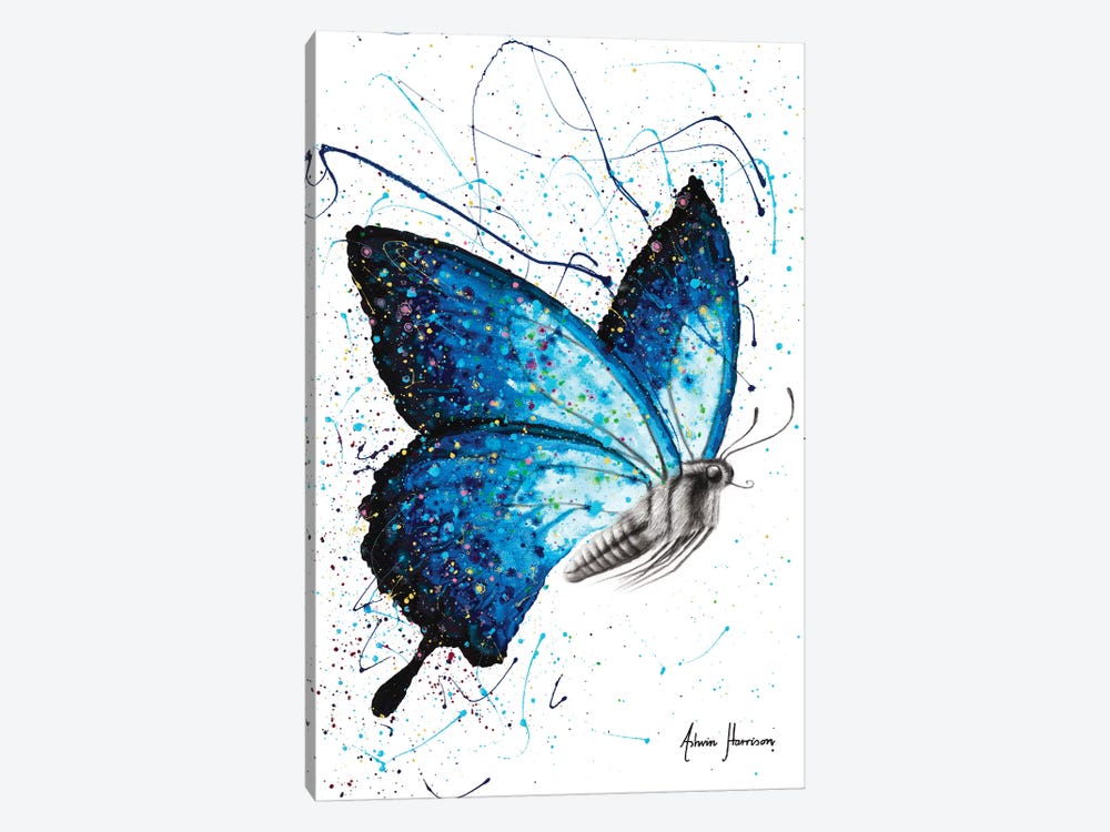 Blue Freedom Butterfly by Ashvin Harrison 1-piece Canvas Wall Art