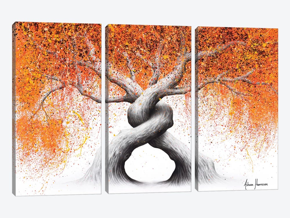 Twisting Love Trees by Ashvin Harrison 3-piece Canvas Print
