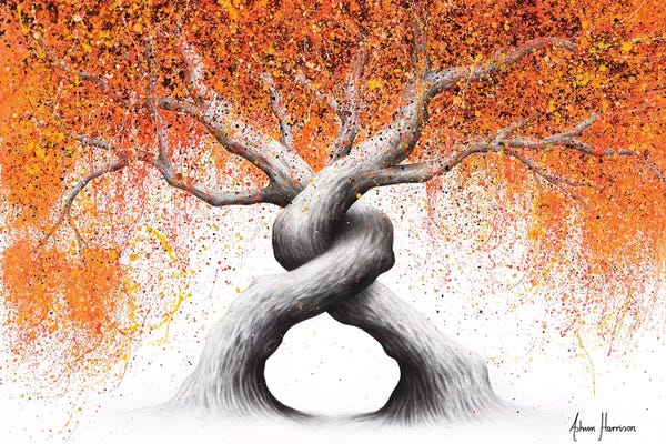 Large Floral & Botanical Art - Canvas Prints: Twisting Love Trees (2020) by Ashvin Harrison - 2016-2022 Collection