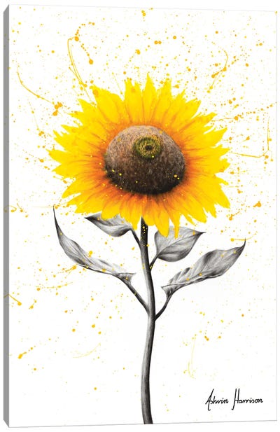 Sunflower Celebration Canvas Art Print - Hyper-Realistic & Detailed Drawings