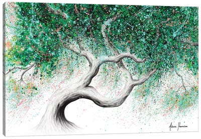 Garden Party Tree Canvas Art Print - Hyper-Realistic & Detailed Drawings