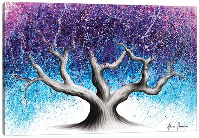 Midnight Dream Tree Canvas Art Print - Hyper-Realistic & Detailed Drawings