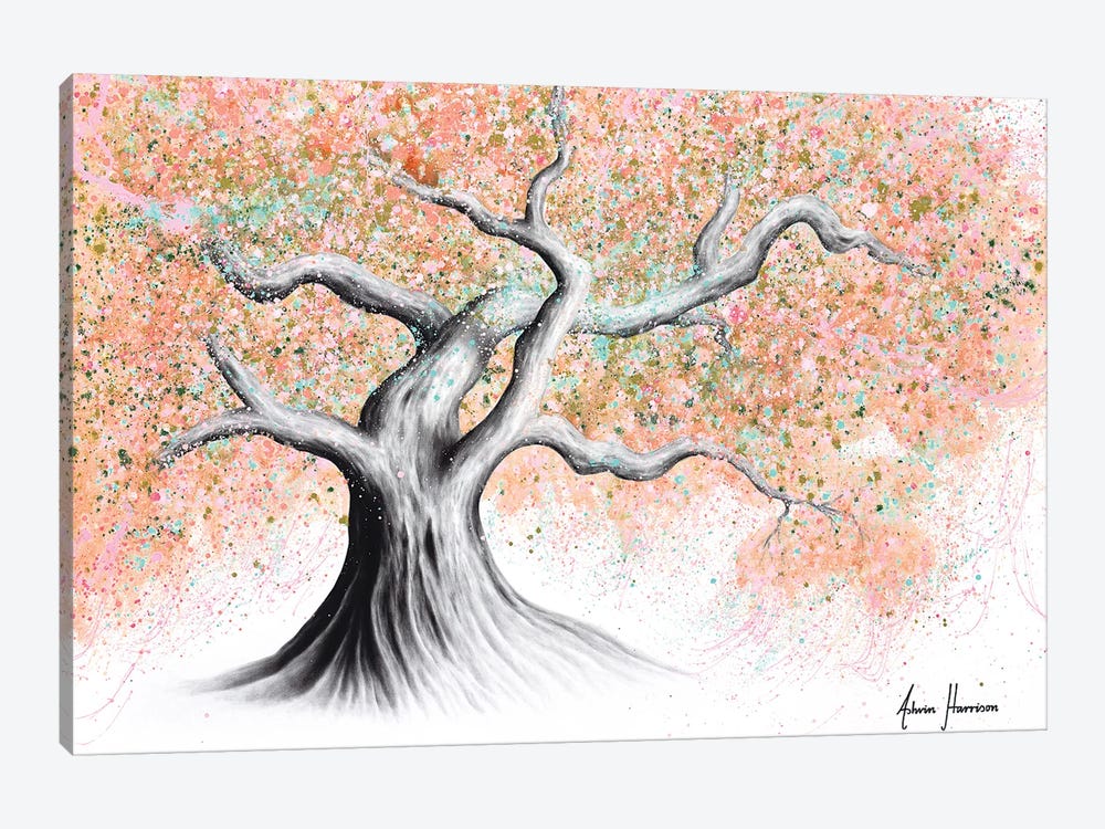 Sunshine Peach Tree by Ashvin Harrison 1-piece Canvas Print